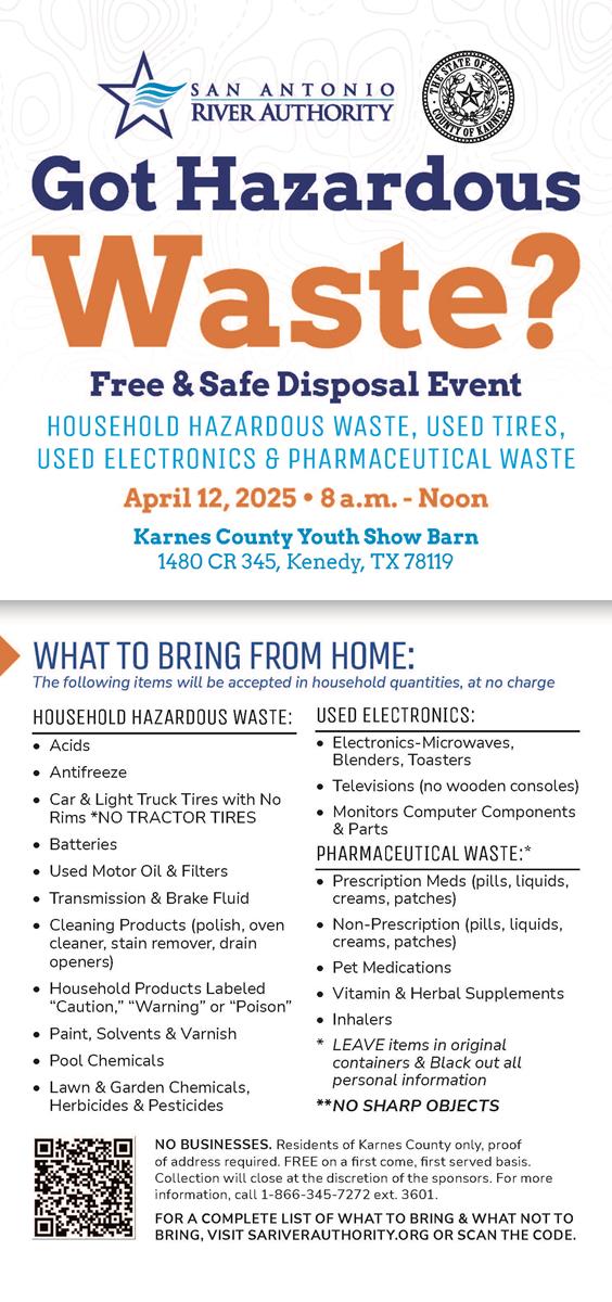 Hazardous Waste Free & Safe Disposal Event